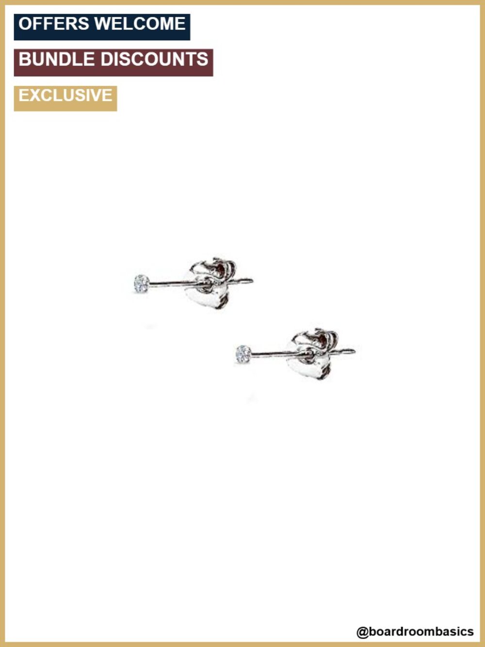 14k White Gold CZ Stud Earrings Tiny Cartilage Helix Tragus Piercing